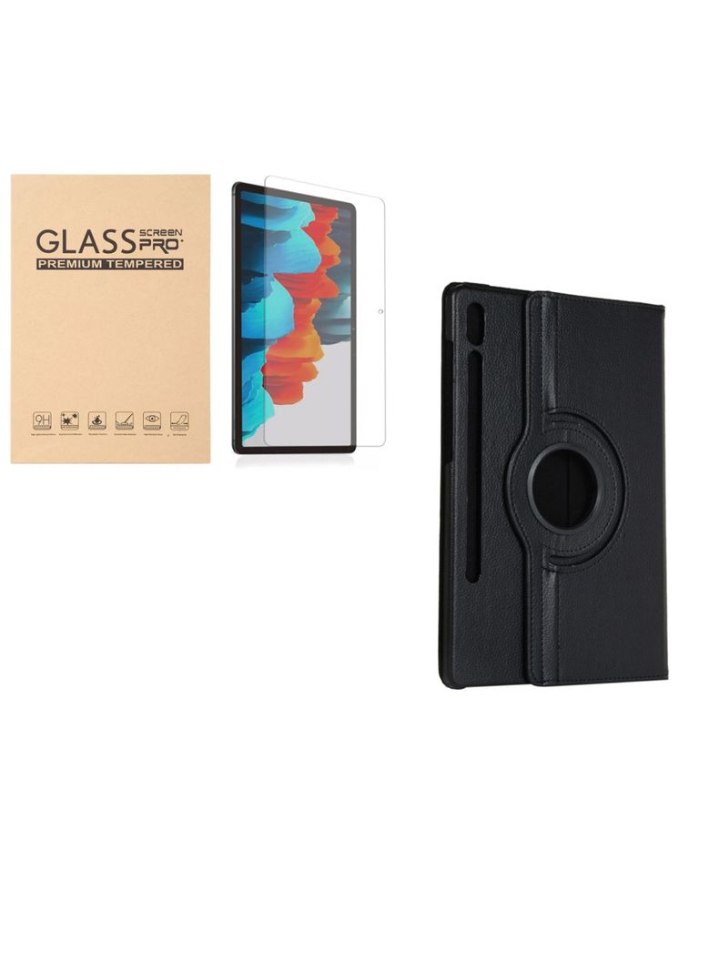 Funda Para Samsung Galaxy S7 Fe S7 Plus S8 Plus Negro Vidrio-0