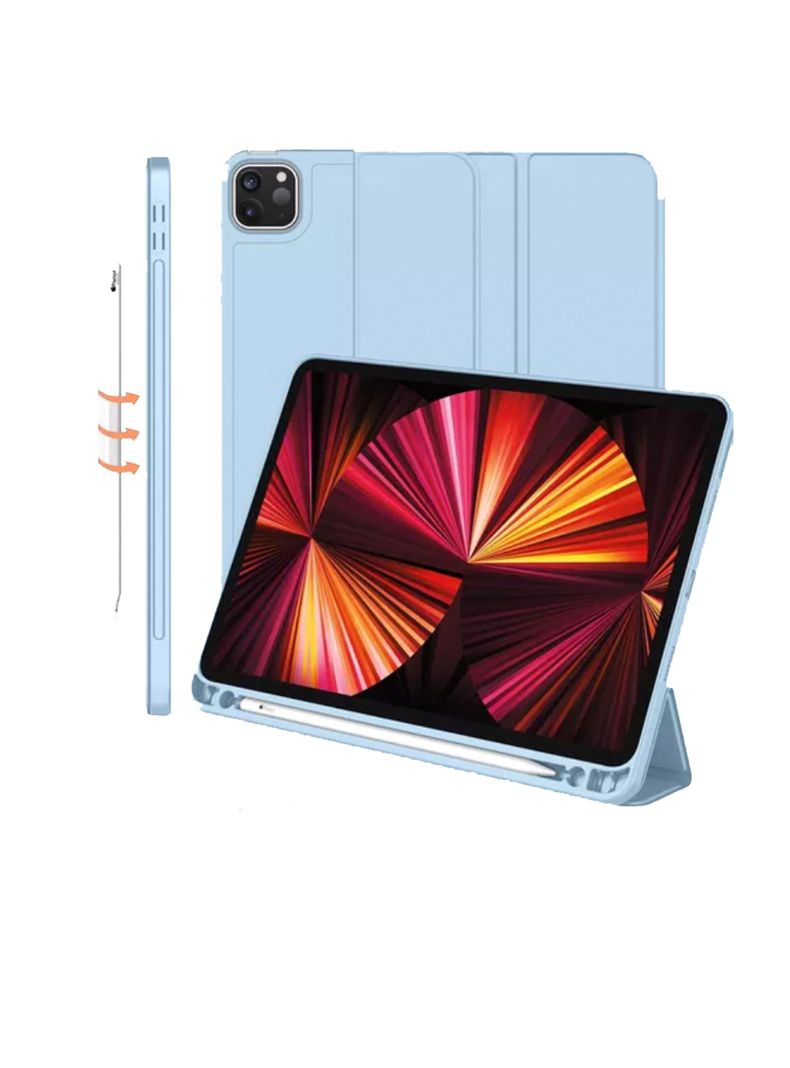 Carcasa Fundas Smart Cover Para iPad Air 13 M2 2024 Celeste-0