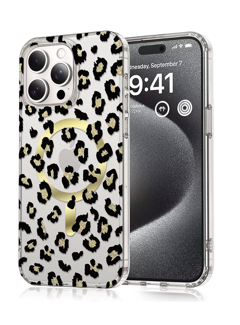 Carcasa Funda Animal Print Leopardo Para iPhone 16 pro Transparente