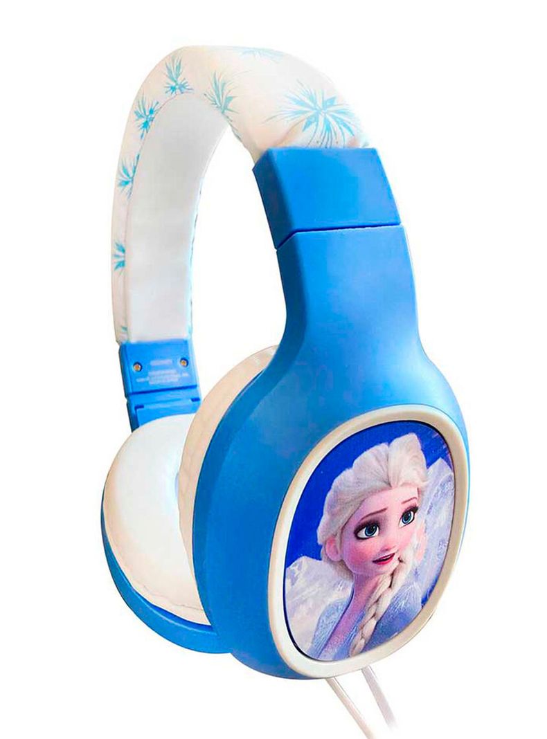Audifonos Estero Con Cable Microfono Disney Frozen Elsa Azul-0