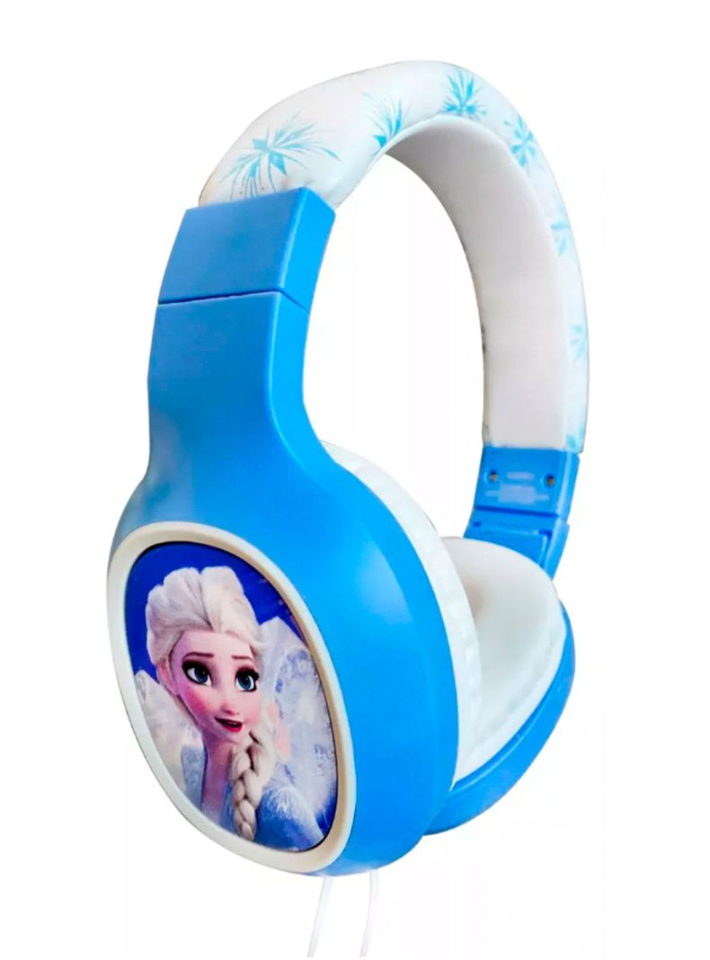 Audifonos Estero Con Cable Microfono Disney Frozen Elsa Azul-2