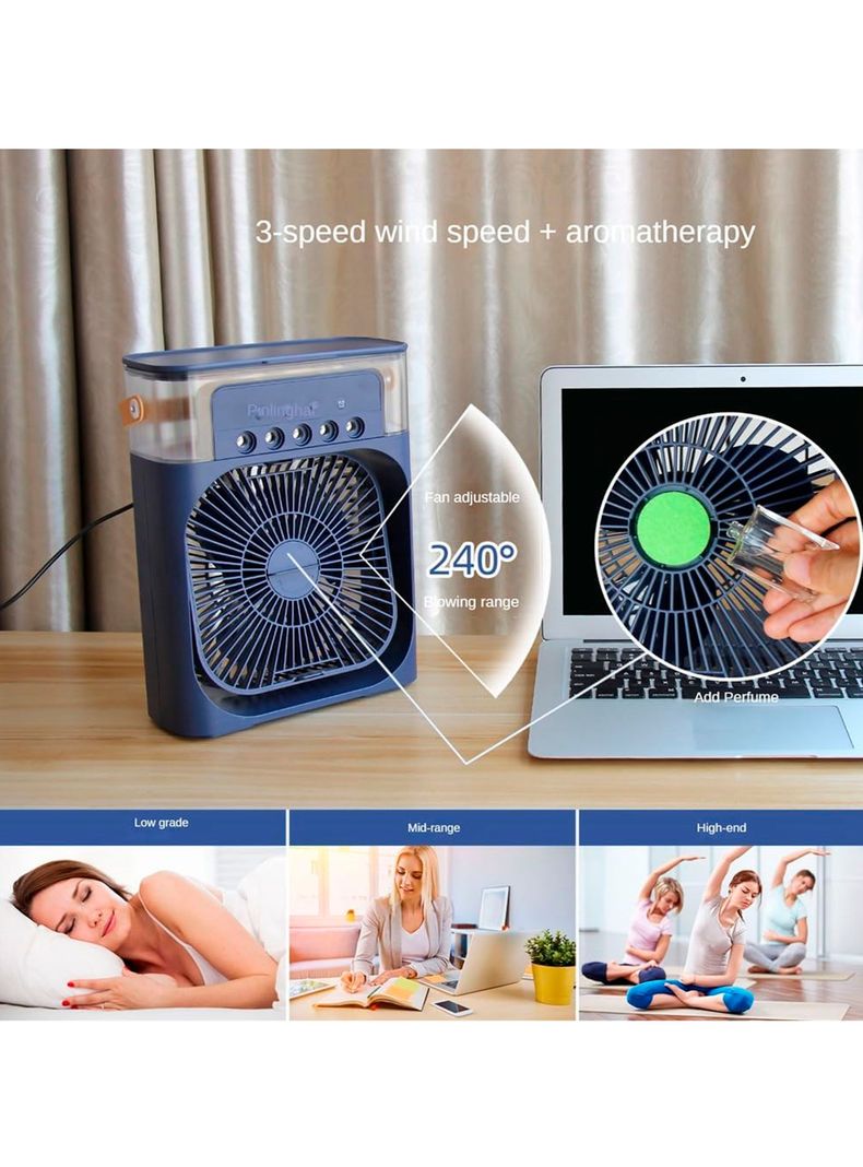 Mini Ventilador Portatil USB Cooling Rociador 166 Azul-3