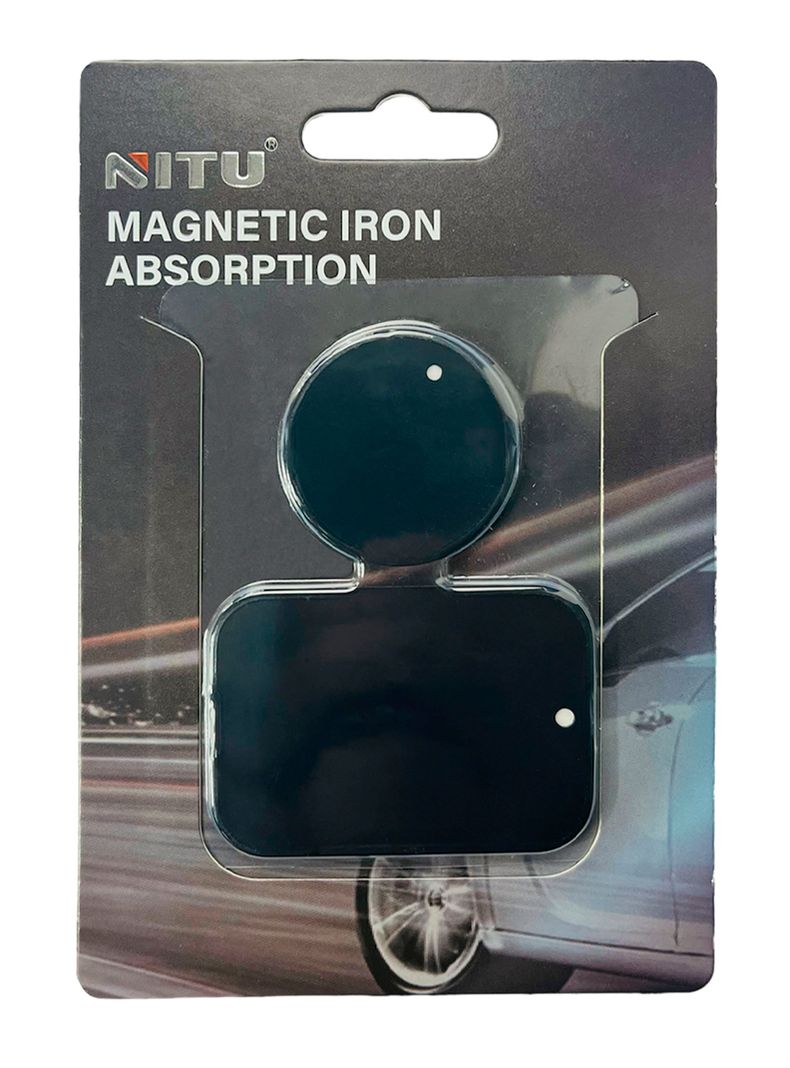 Placa De Metal Para Soporte Magnetico De Telefono. Iman Negro