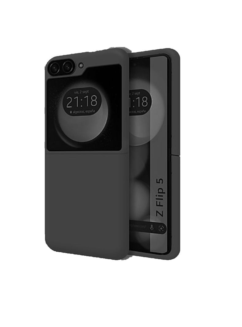 Carcasa Para Samsung Z Flip 5 Goma Negro-0