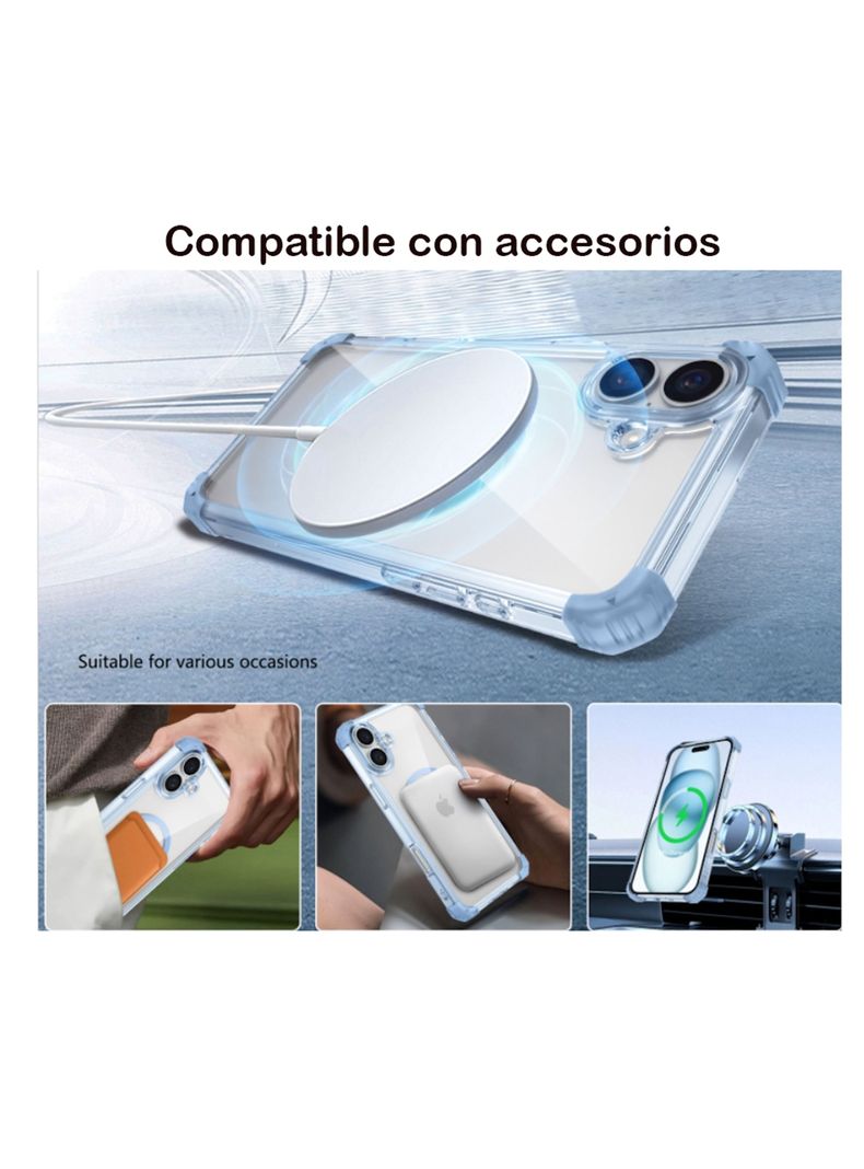 Carcasa Para iPhone 16 Matte Magsafe Azul-3
