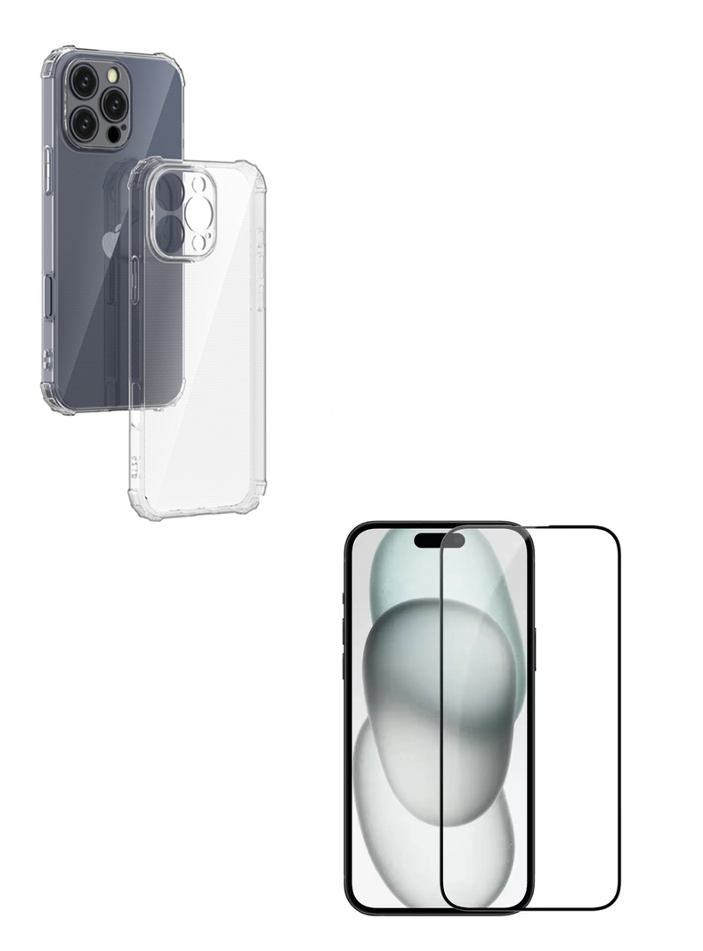 Carcasa Trasparente Para iPhone 16 Pro + Lamina Vidrio-0