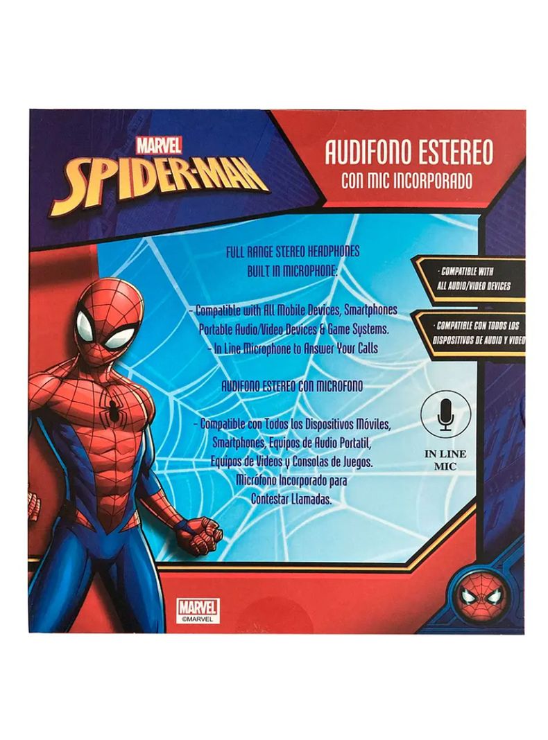 Audifonos Estereo Con Microfono Marvel Avengers Spider- Man-2