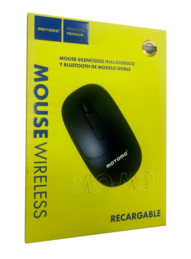 Mouse Inalambrico Recargable Bluetooth Receptor USB Negro-3