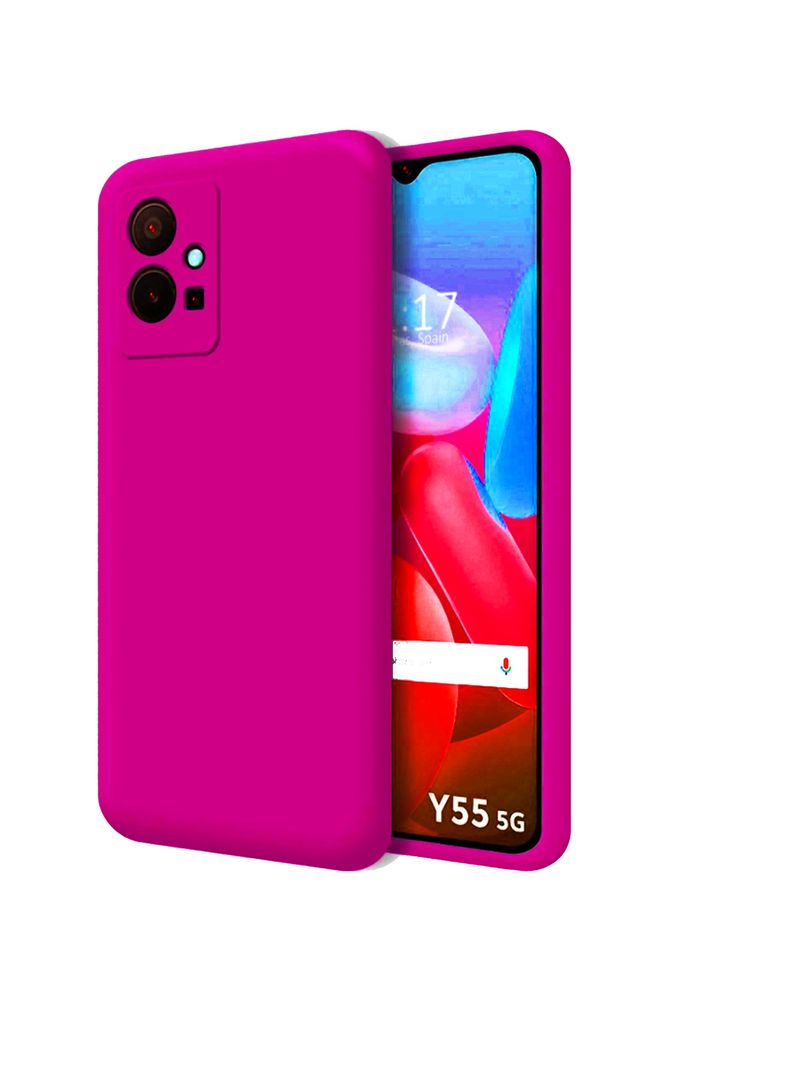 Carcasa Funda Compatible Con Vivo Y55 5G Goma Fucsia