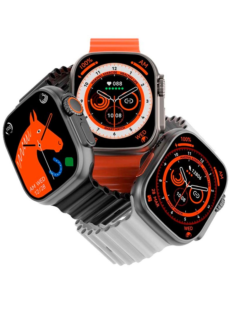 Reloj Inteligente Smart Watch 49mm Deportivo Verde 2 Correas-6