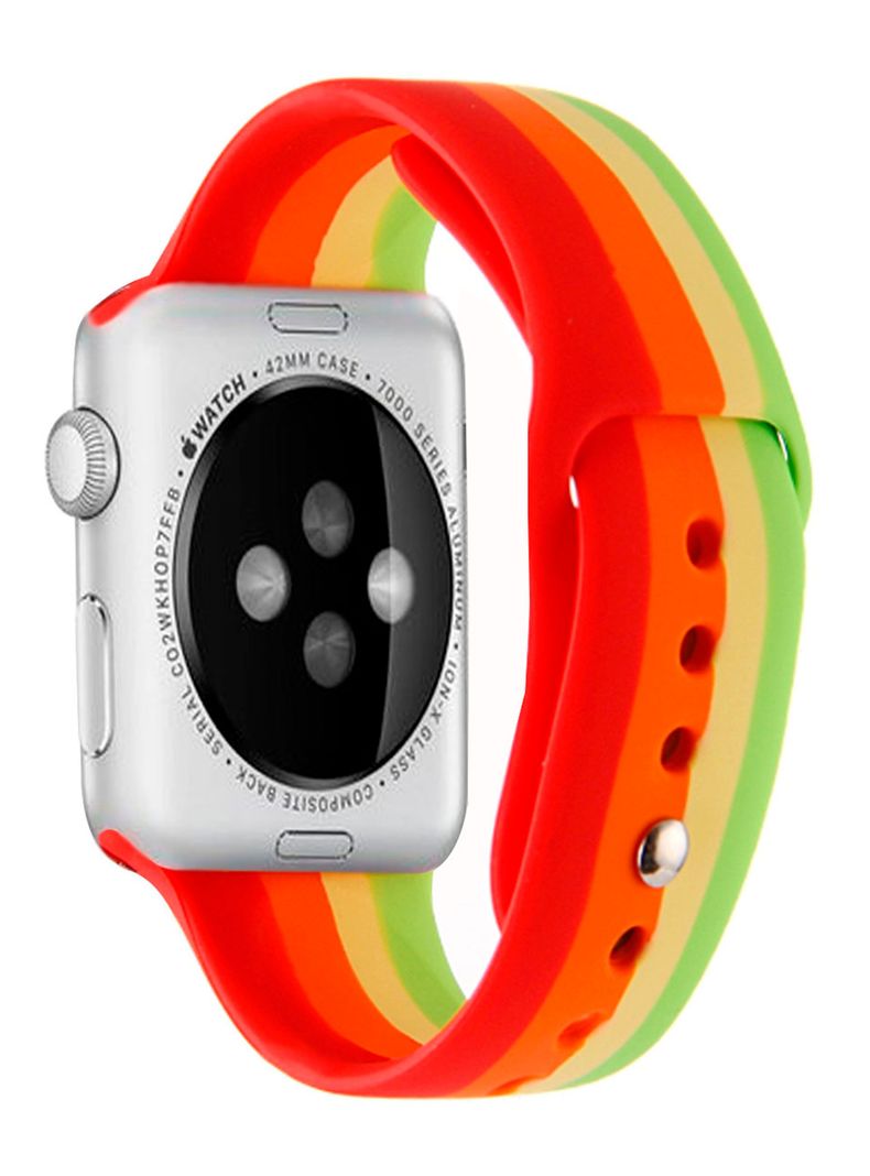 Correa Compatible Con Apple Watch 42mm 44mm 45mm Goma Verde-2