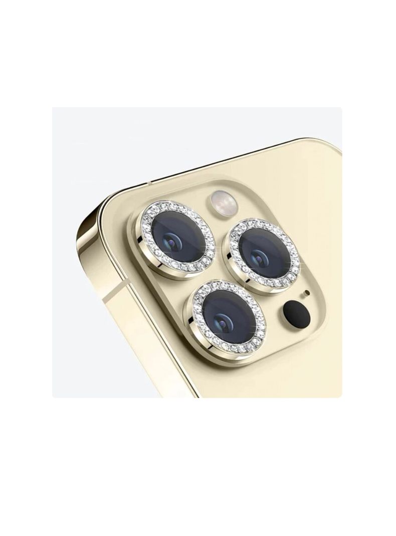 Protector De Lente De Camara Para En iPhone 15 15 Plus Brillo Dorado-1