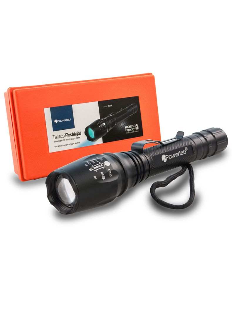 Linterna LED Tactica De Luz Blanca Recargable 1200 Lm Zoom-0