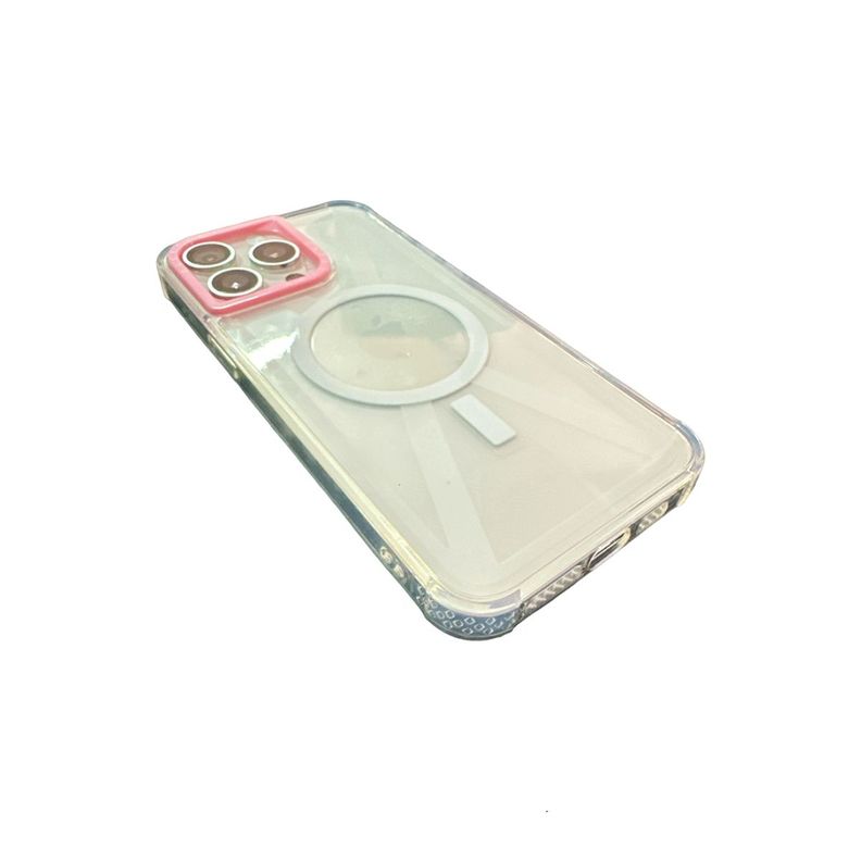 Carcasa Tipo Casefity Para iPhone 13 14 15 Borde Rosado-3