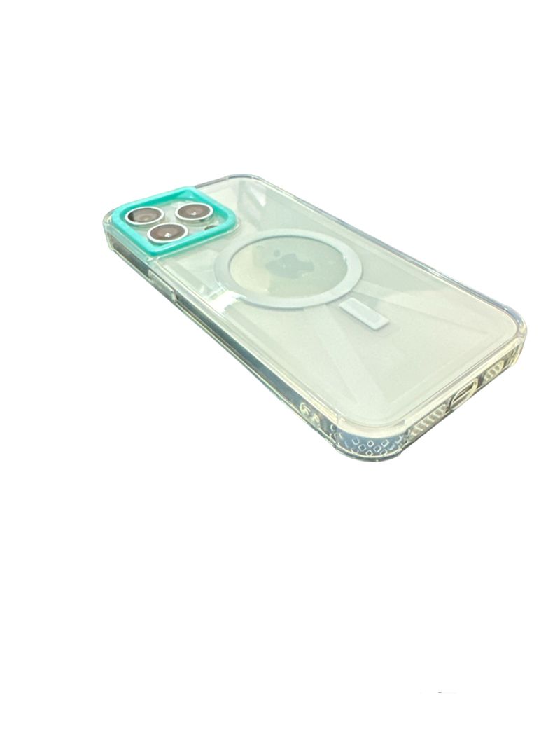 Carcasa Tipo Casefity Para iPhone 13 14 15 Borde Turquesa-1