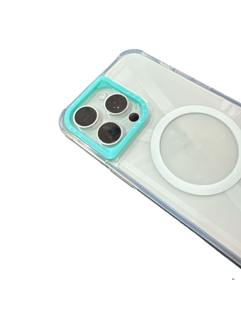 Carcasa Tipo Casefity Para iPhone 13 14 15 Borde Turquesa-2