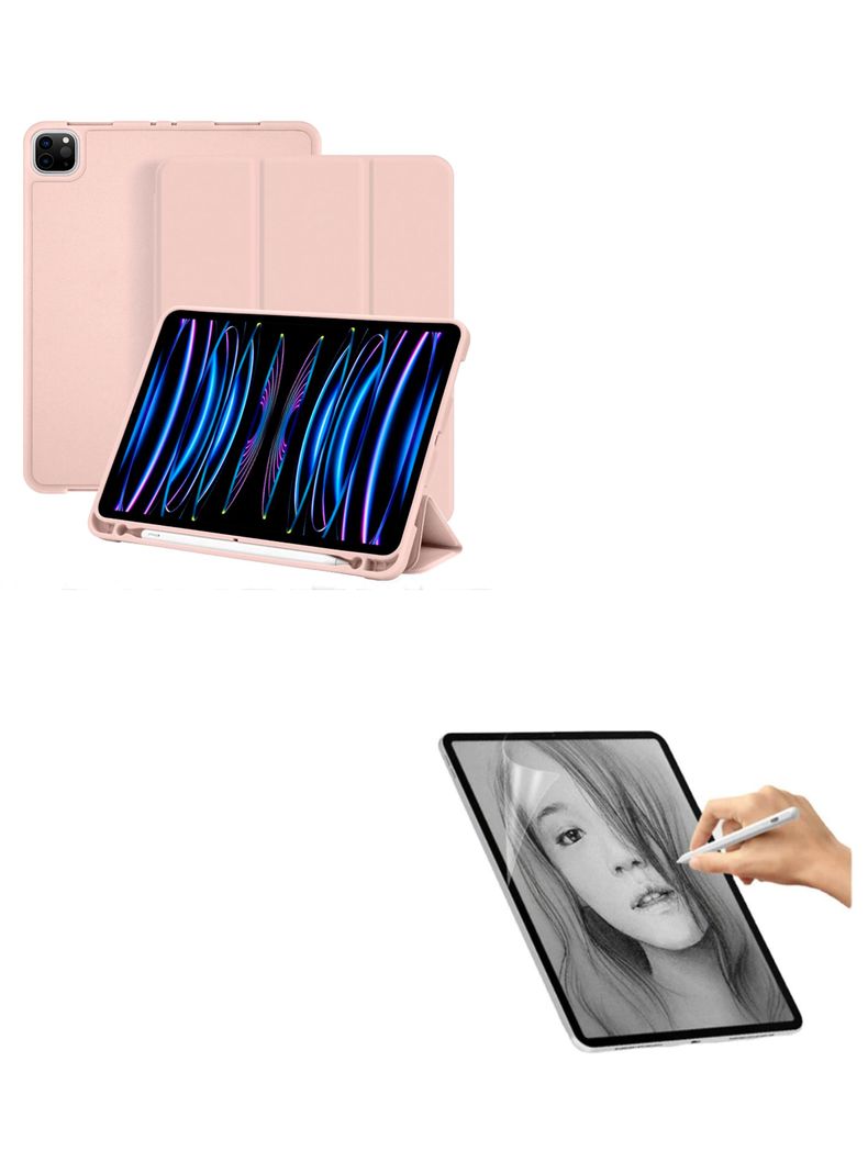 Funda Lamina Paper like Smart Cover Para iPad 12.9(Pro) Rosa-0