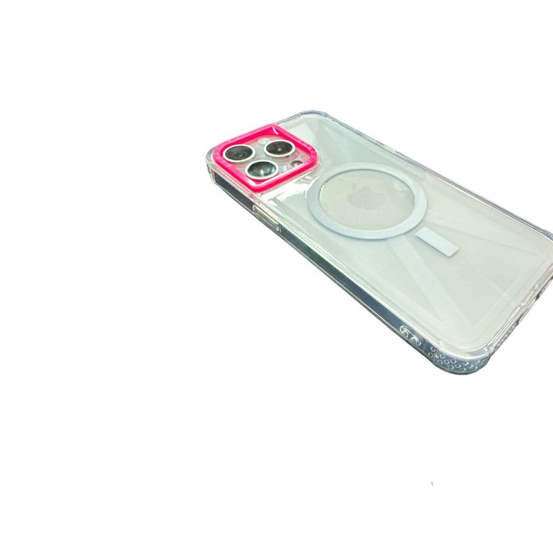 Carcasa Tipo Casefity Para iPhone 13 14 15 Borde Fucsia-2