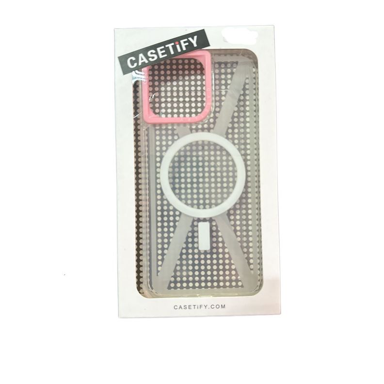 Carcasa Tipo Casefity Para iPhone 13 14 15 Borde Fucsia-3
