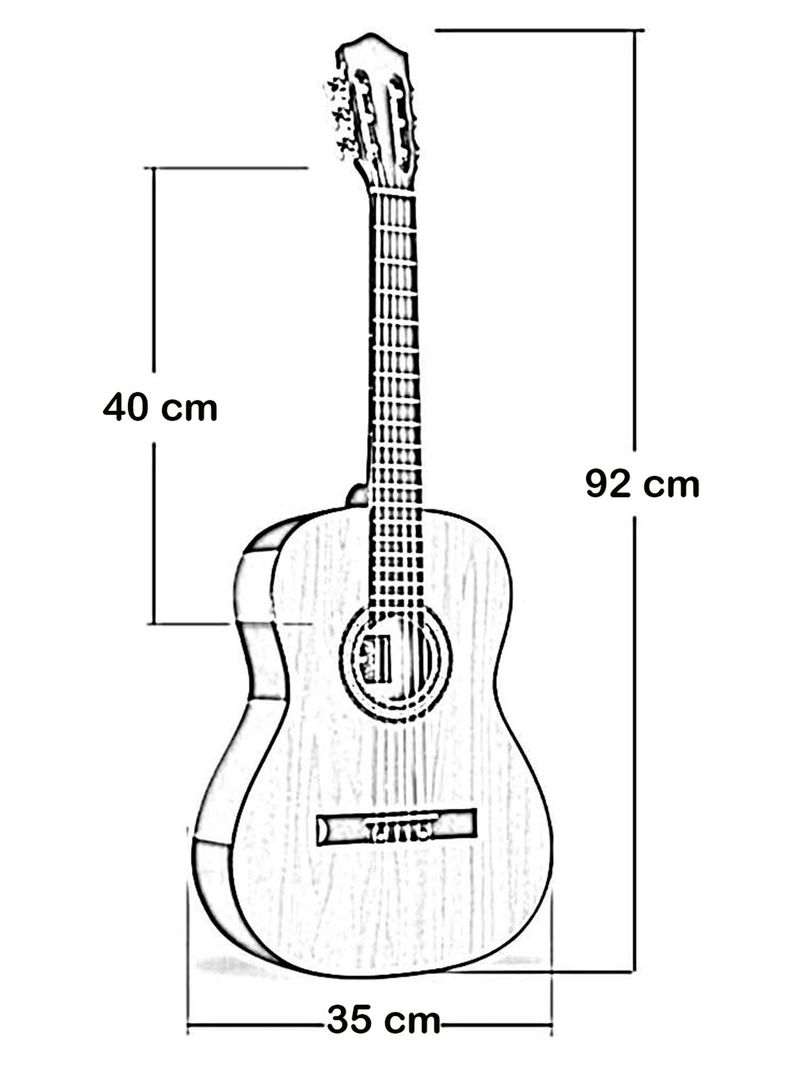 Guitarra Clasica Mediana 36 Pulgada Madera Con Funda Hendrix-2