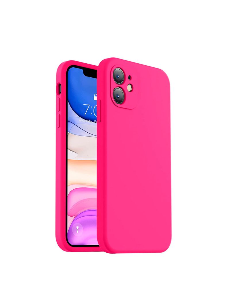 Carcasa Para iPhone 11 Goma Color Fucsia-0