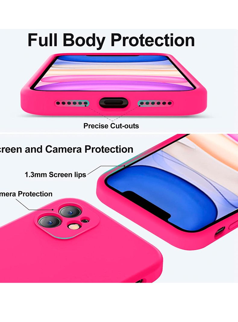 Carcasa Para iPhone 11 Goma Color Fucsia-1
