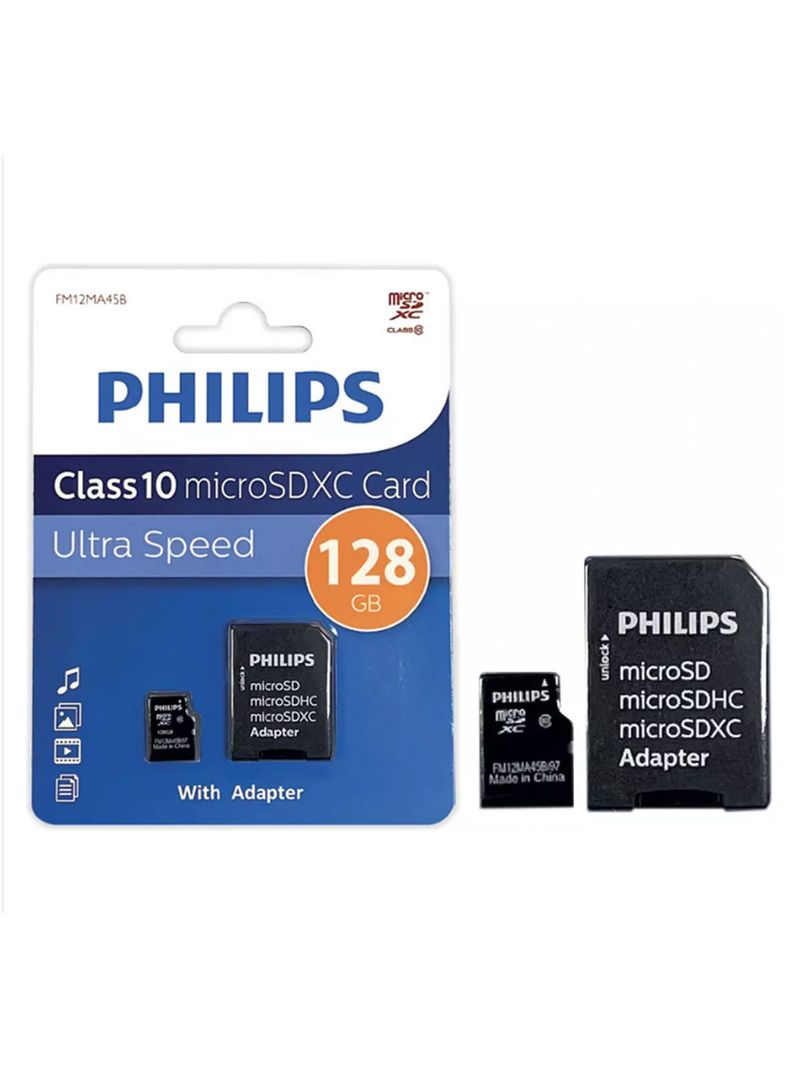 Tarjeta Micro Philips Micro Sd 128gb Clase 10-0