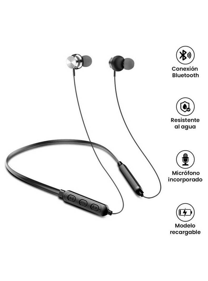 Audifonos Inalámbrico Bluetooth Deportivo BE-002 Negro-1