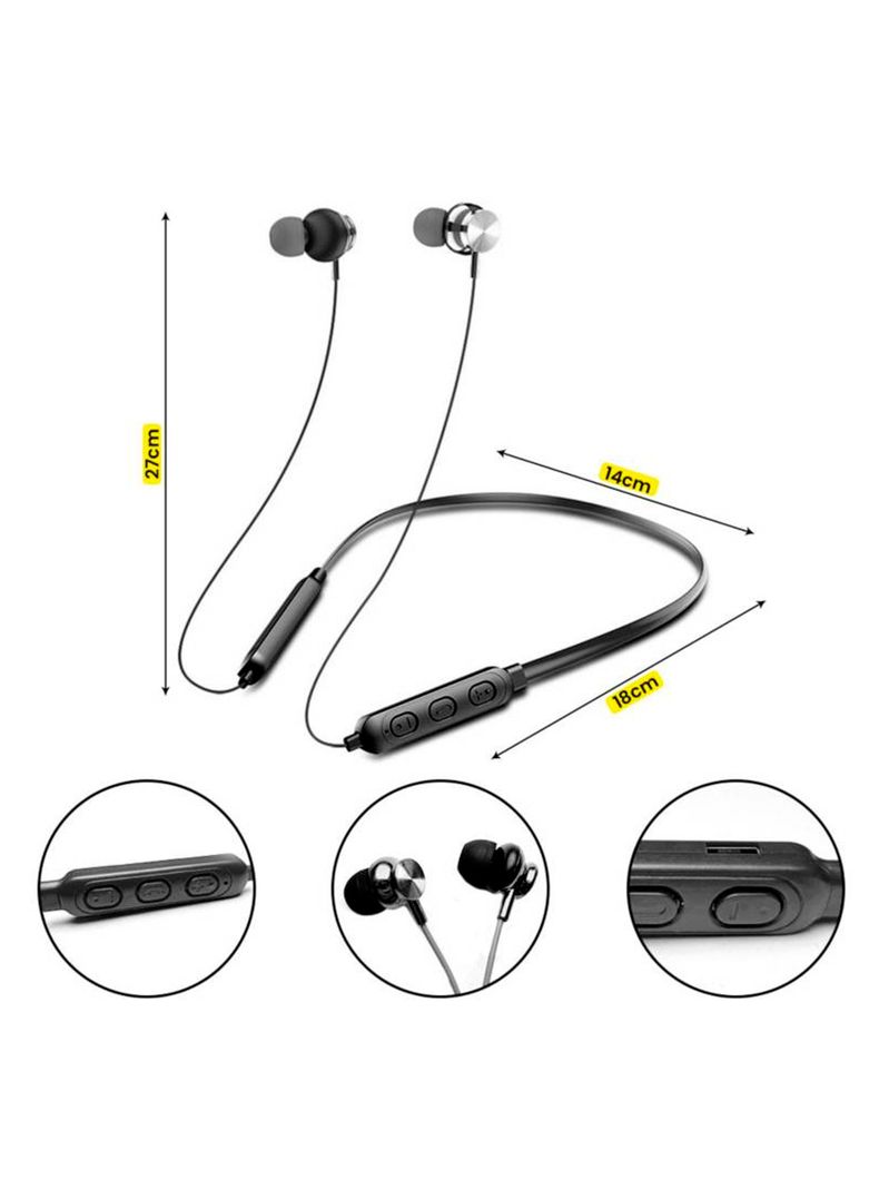 Audifonos Inalámbrico Bluetooth Deportivo BE-002 Negro-2
