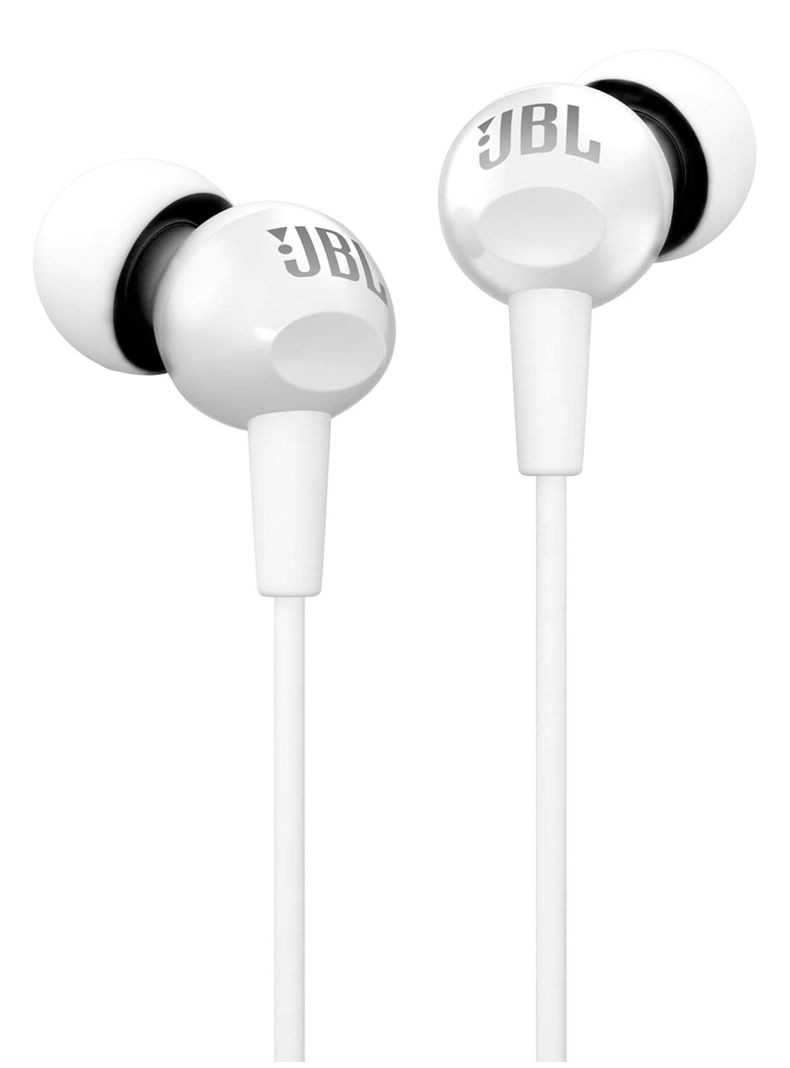 Audifonos Manos Libres Con Cable JBL C100SI Blancos-0