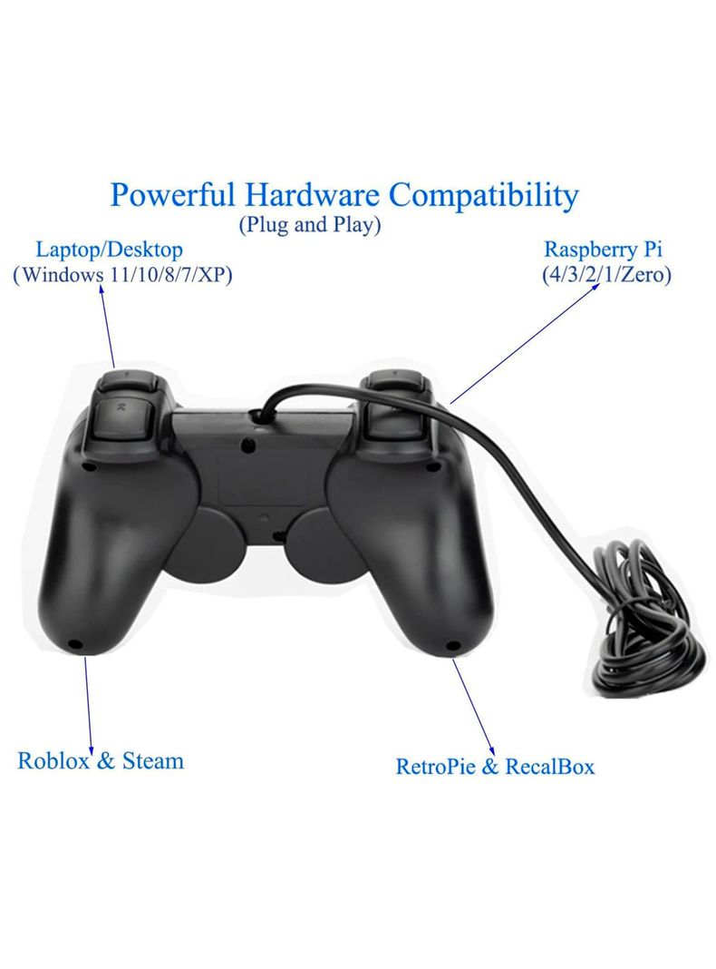 Control Joystick Con Cable USB Para PC Notebook Mi-Silver-2