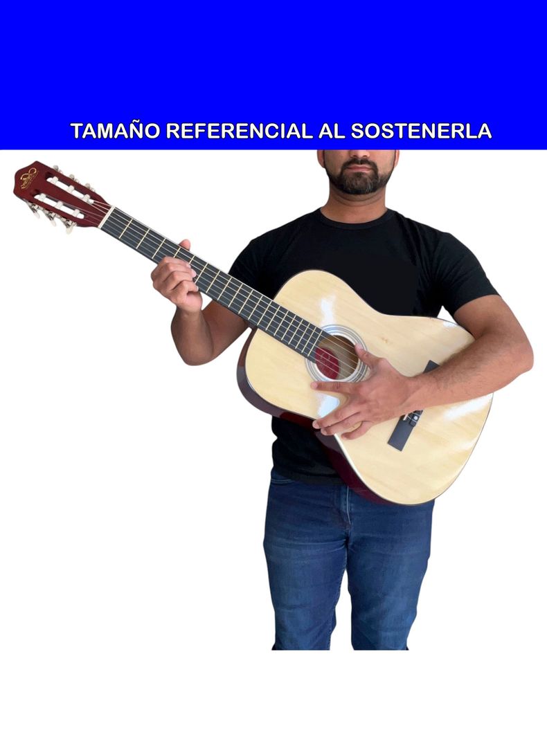 Guitarra Clasica Grande 39 Pulgad Madera Con Funda Sevillana-1