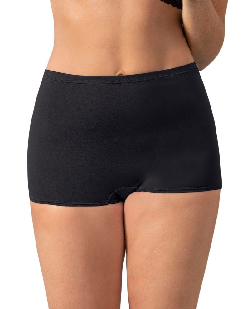 Calzon tipo Boxer Tiro Alto en Tela Lisa 72321 Negro S