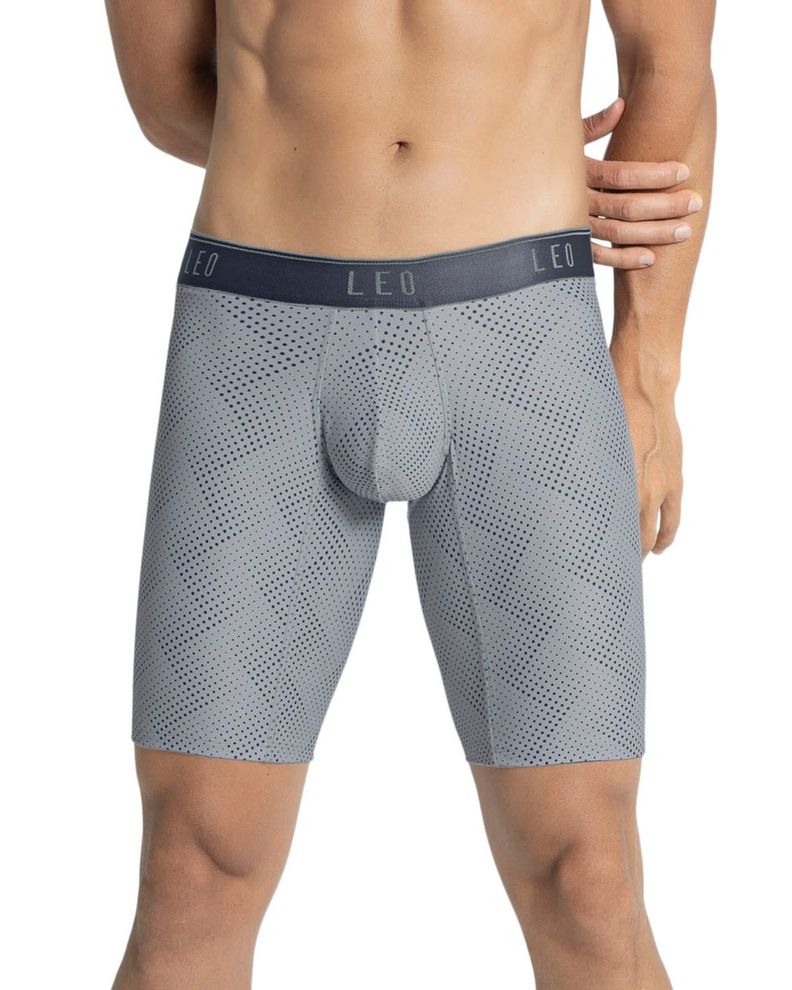 Ropa Interior Masculina Boxer Largo 033349 Gris Estampado-0