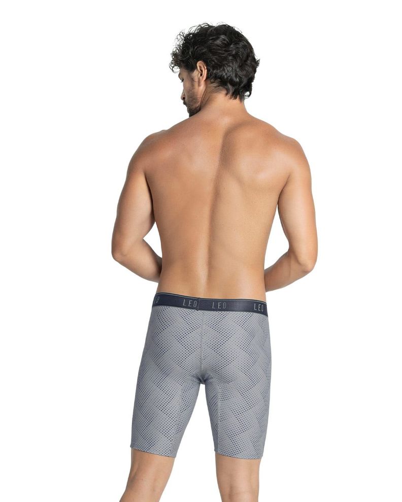 Ropa Interior Masculina Boxer Largo 033349 Gris Estampado-1