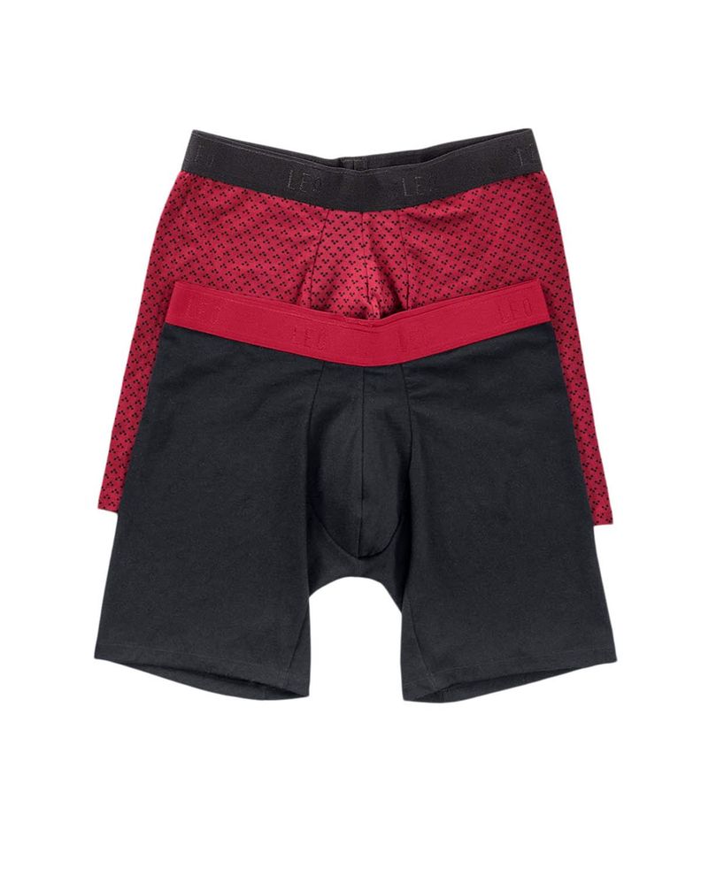 Ropa Interior Masculina Boxer Largo 33253X2 Rojo Estampado-0