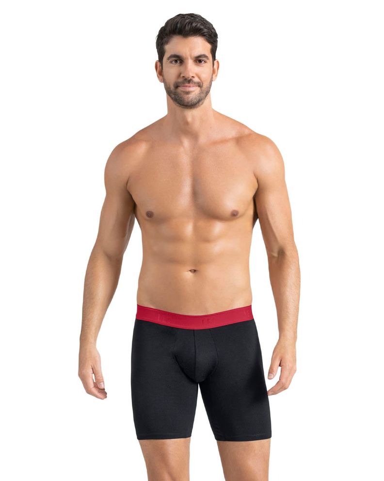 Ropa Interior Masculina Boxer Largo 33253X2 Rojo Estampado-1