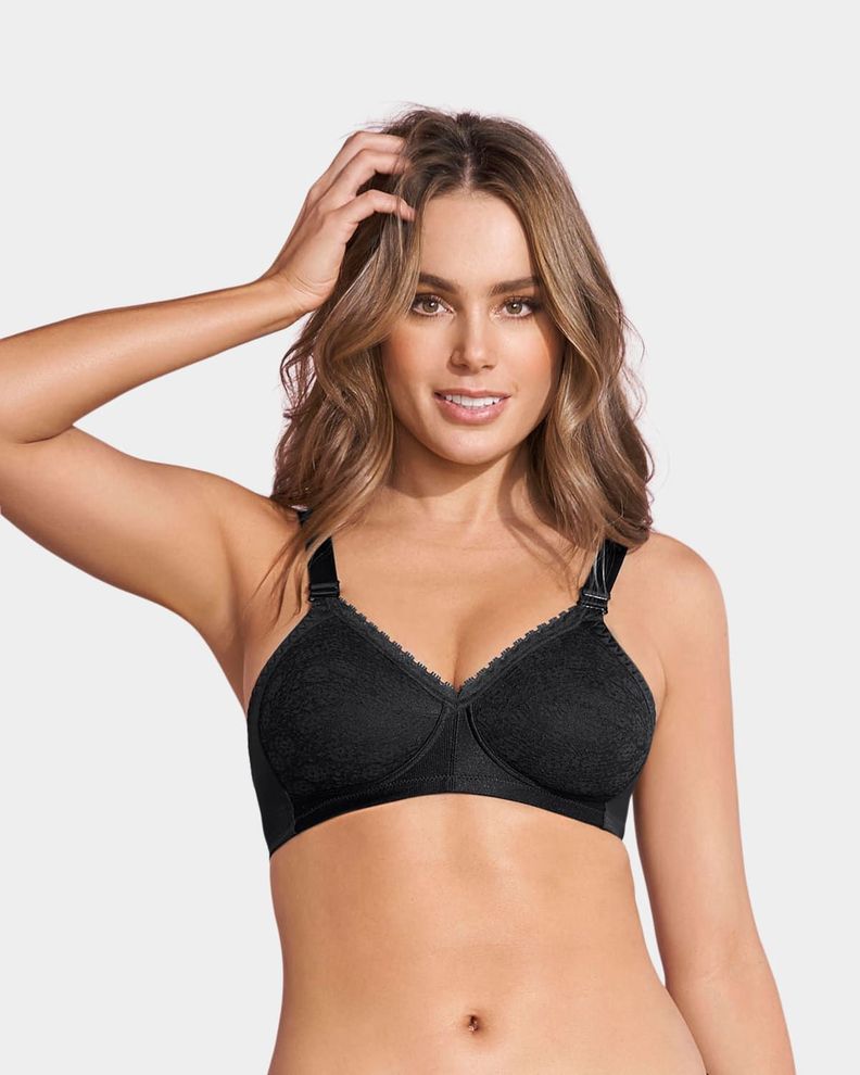 Sosten Clasico Con Copas Sin Arco en Encaje 01176 Negro 40B