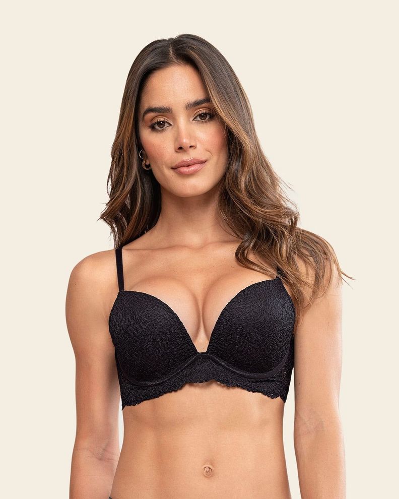 Sosten Doble Realce Escote Profundo de Encaje 71345