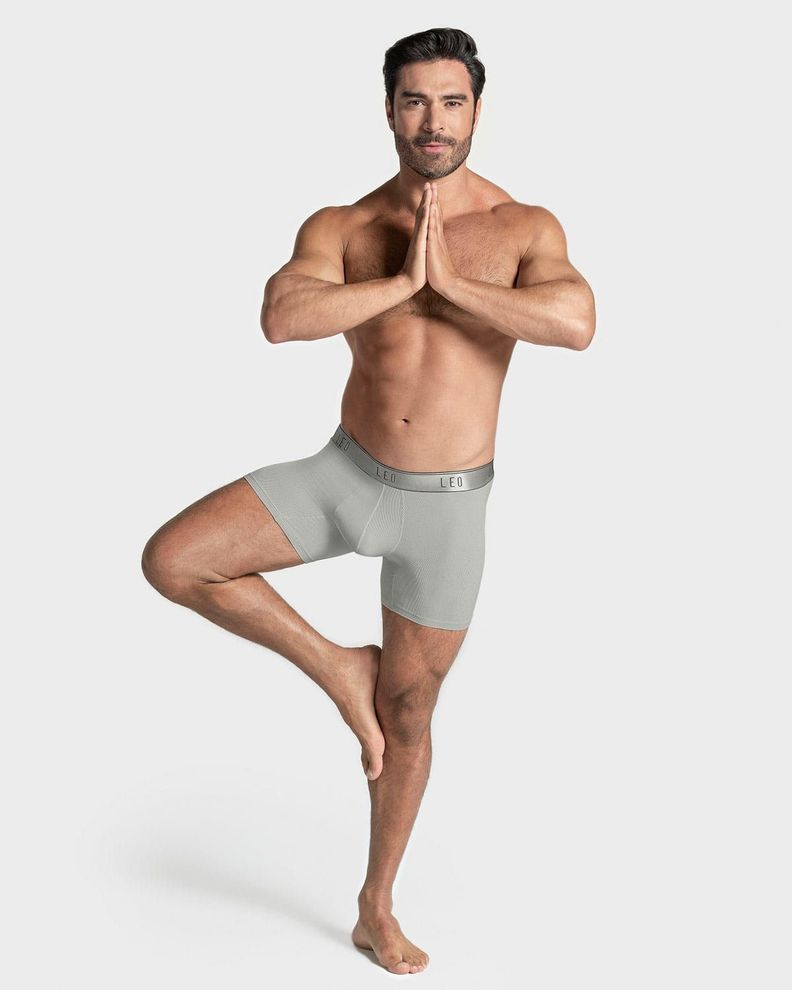 Ropa Interior Masculina Boxer Largo 033300N Gris-4