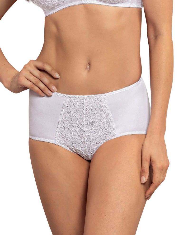 Calzon Clasico Control Suave detalles de Encaje 72221 Blanco M