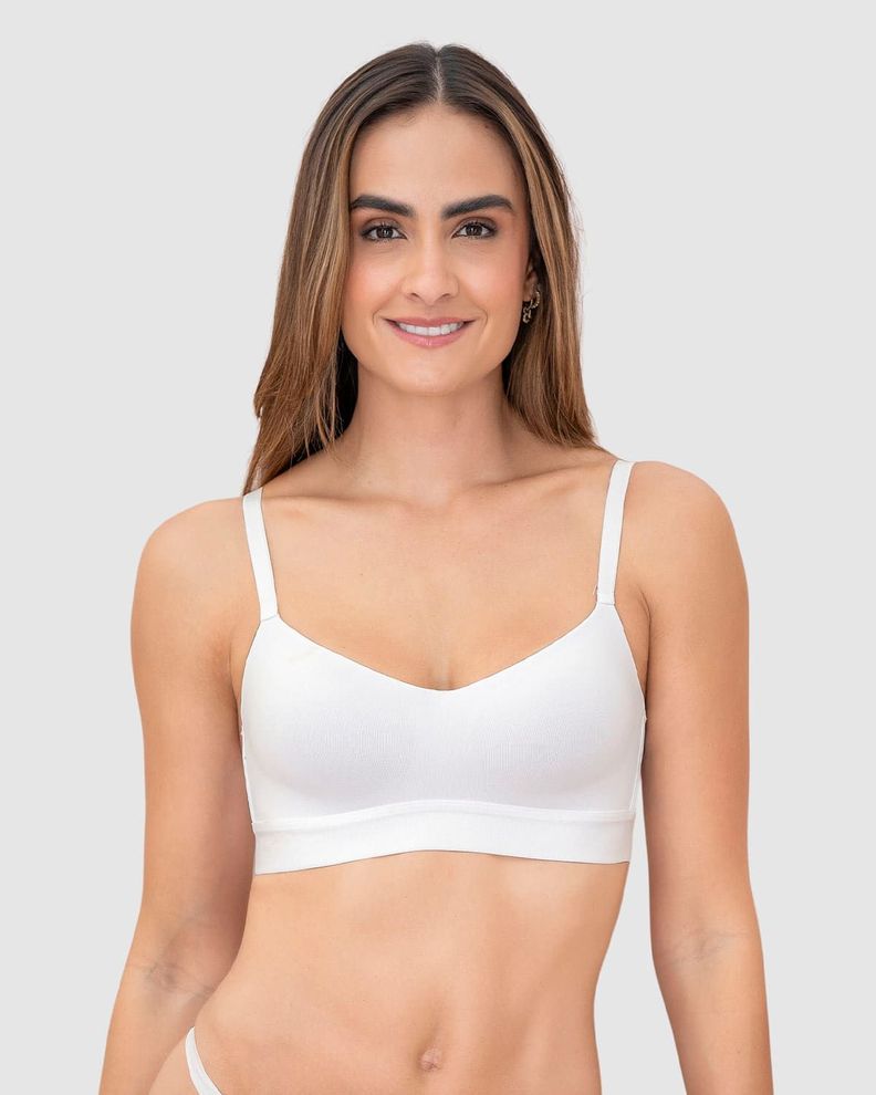 Sosten tipo Top ultraliviano con Copas Internas Fijas 71346 Blanco 38B