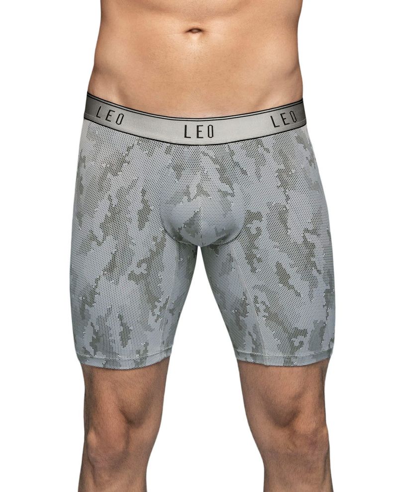 Ropa Interior Masculina Boxer Largo 033349 Gris Estampado-0