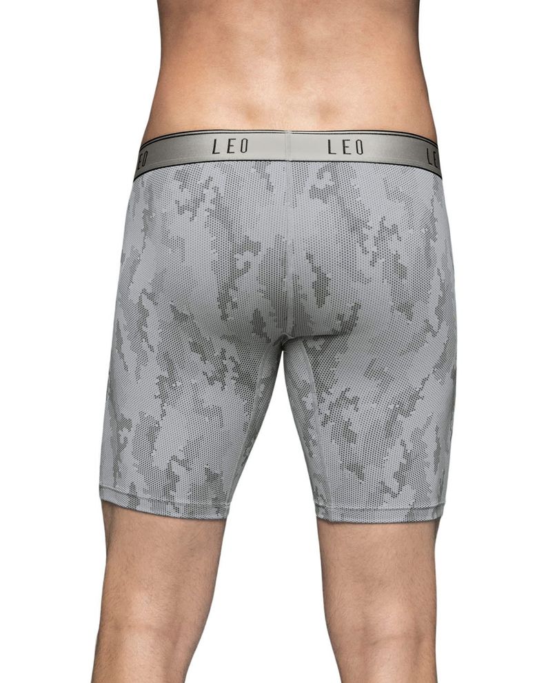 Ropa Interior Masculina Boxer Largo 033349 Gris Estampado-1