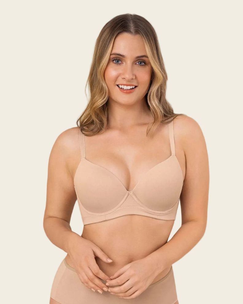 Sosten de Realce Suave Buen Cubrimiento en Espalda 71321 Beige 40B