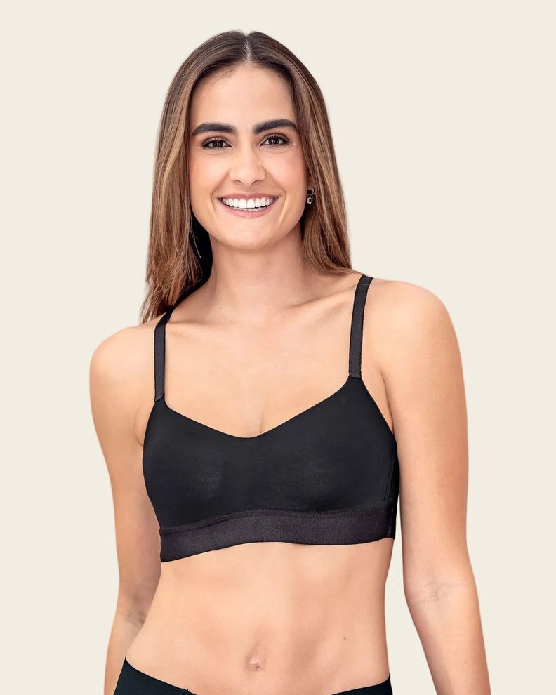 Sosten tipo Top ultraliviano con Copas Internas Fijas 71346 Negro 38B