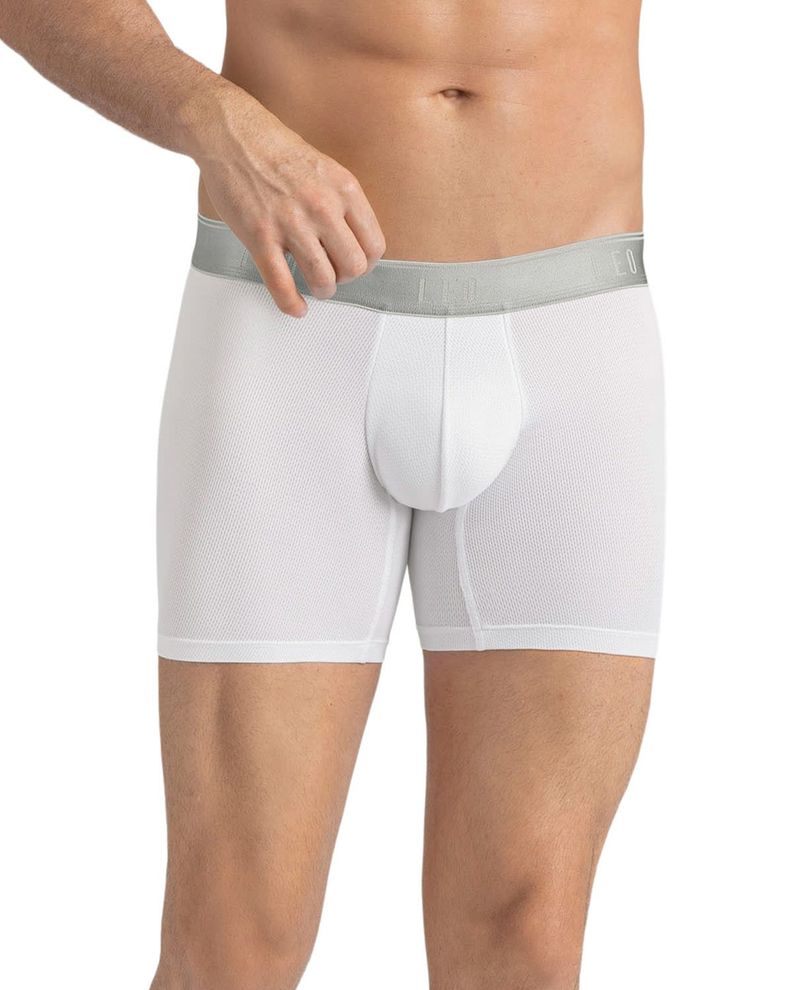 Ropa Interior Masculina Boxer Largo 033300N Blanco/Gris-0