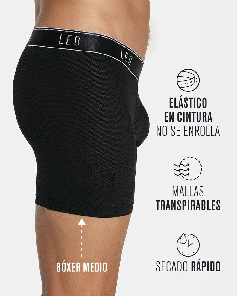 Ropa Interior Masculina Boxer Largo 033300N Blanco/Gris-2