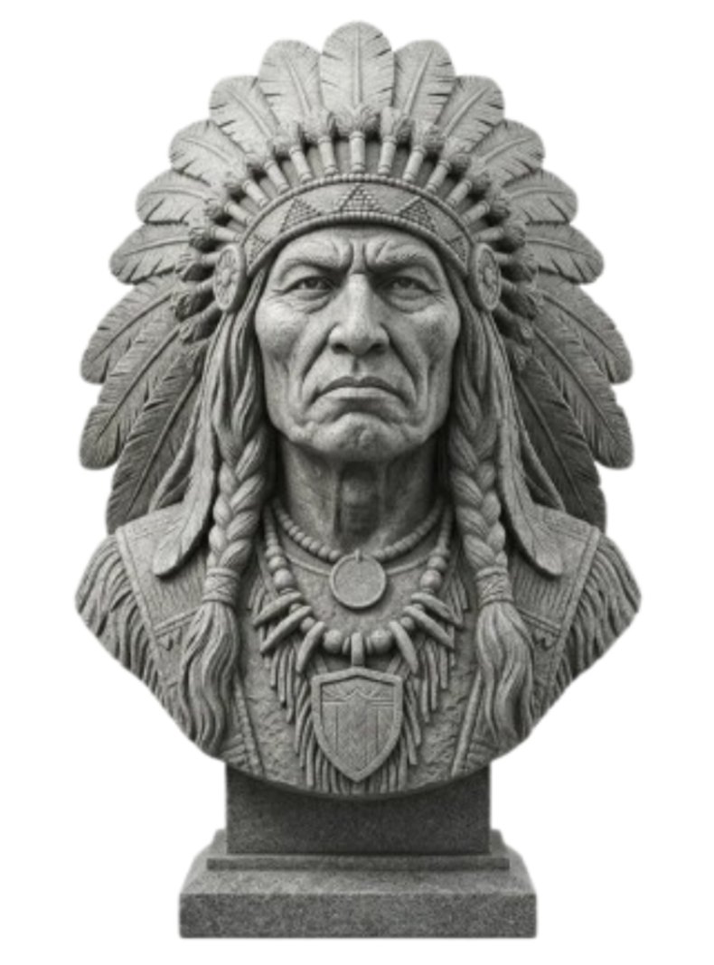 Escultura Elegante Prints Patro - Busto Jefe Indio