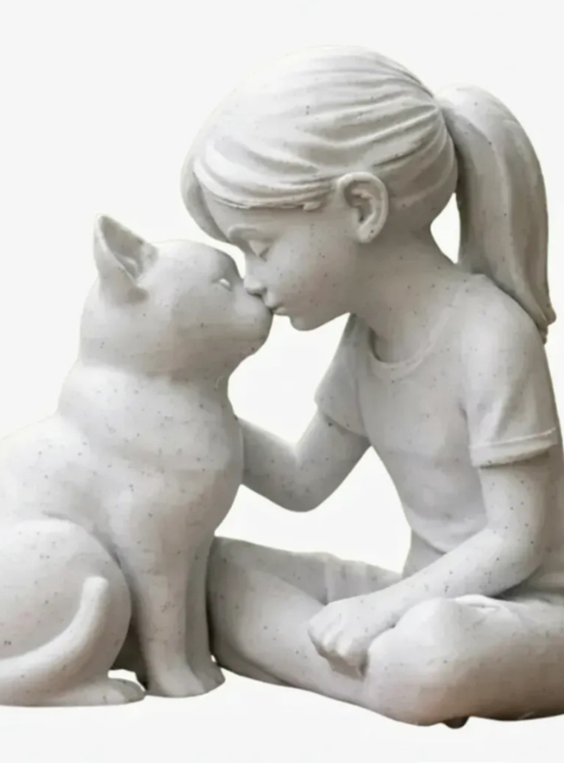 Figura Decorativa Prints Patro - Estilo Niña con Gatito